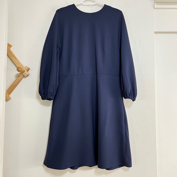 Tibi Navy Sculpted Button Back Stretch Dress SZ 12 - Picture 10 of 12